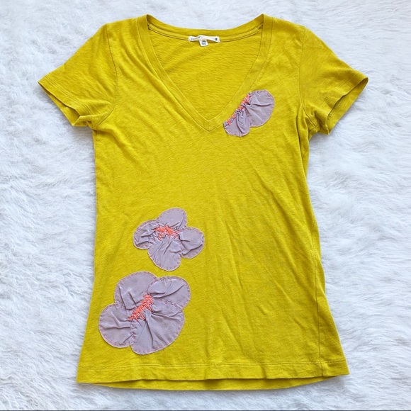 J. Crew Tops - J. Crew | Yellow V Neck Shirt | Medium